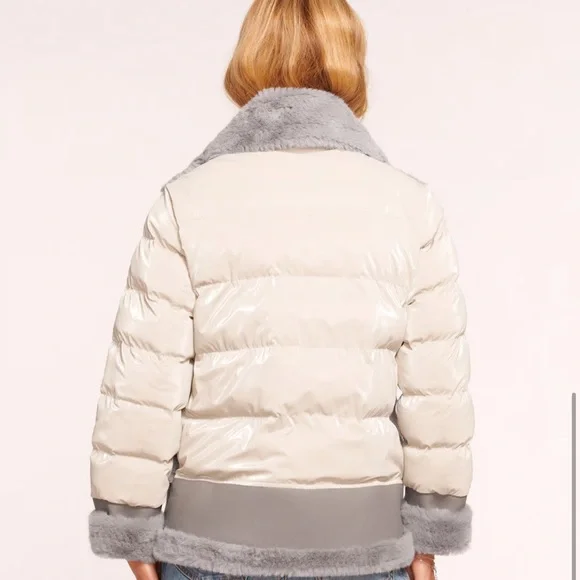 Ramy Brook puffer mixed media coat.